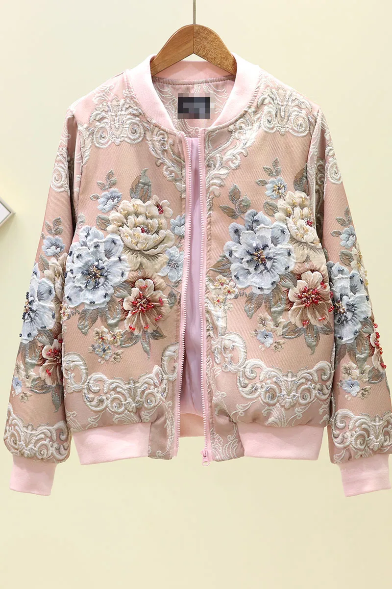 Autumn Winter Hot Sale Fashion Runway Designer Outwear Women Elegant Floral Embroidery Hollow Out Luxury Coat Short Jacket