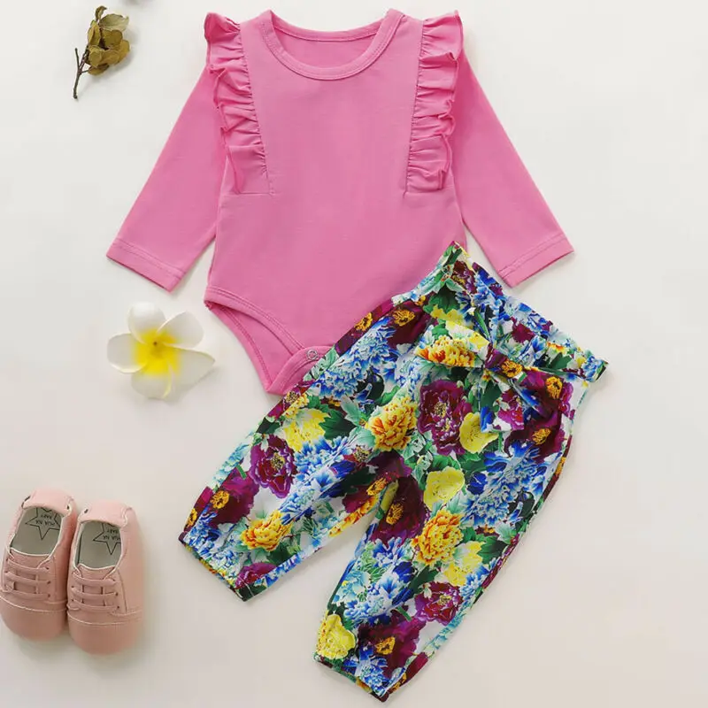 Новинка 2019 Осенний однотонный боди для детей ясельного возраста комплект одежды