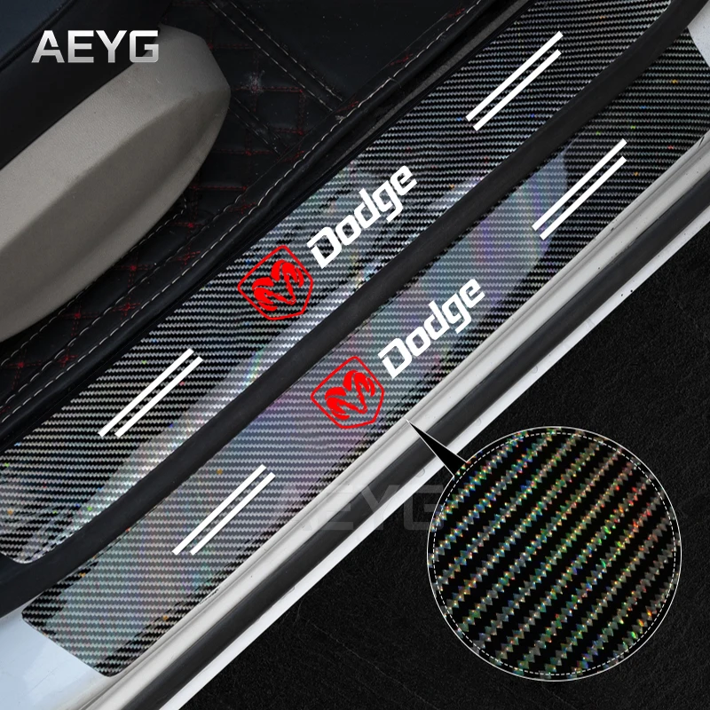 

Car Door Threshold Plate Carbon Fiber Sticker For Dodge Charger Challenger Caliber RAM1500 Decals Vinyl Interior Accessories