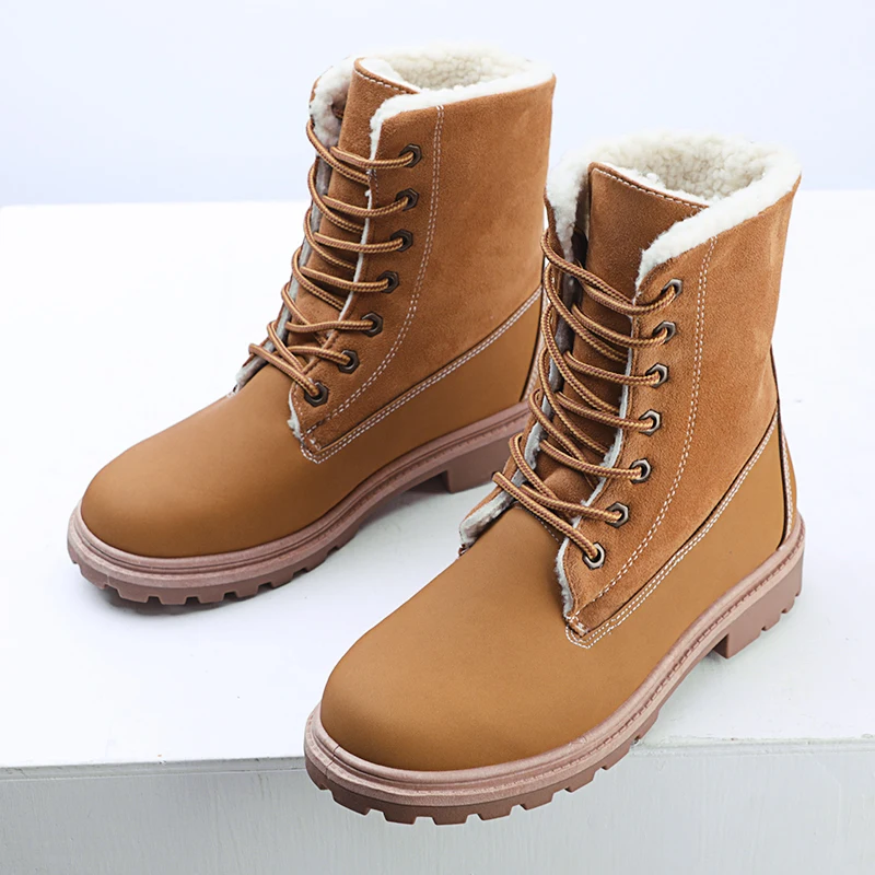 Женская зимняя обувь замшевые теплые зимние ботинки женские водонепроницаемые