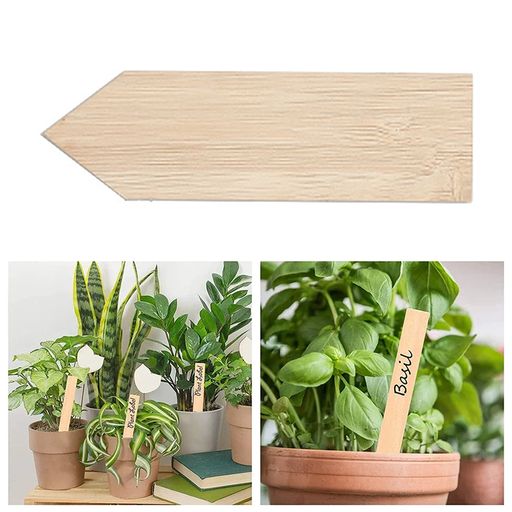 

20PCS Wooden Plant Labels Waterproof Eco-Friendly Gardening Flower Bamboo Sign Markers For Seed Potted Herbs Flowers Vegetables