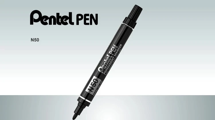 Перманентный маркер Pentel N50 4 шт. черная/синяя/зеленая/красная линия 3 мм|line fitness|pen ink