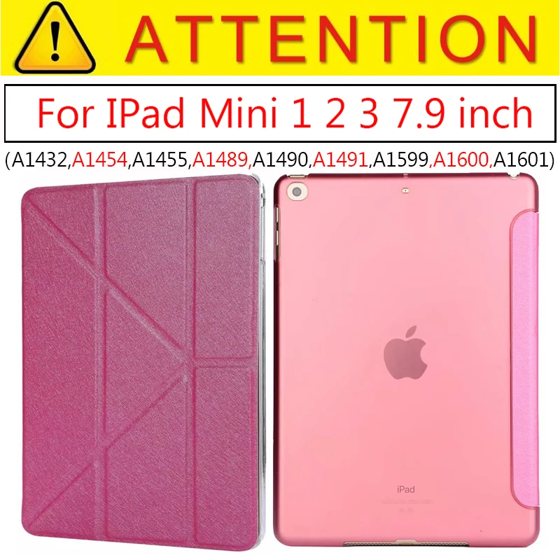 Mini 1 2 3 Rose Ультратонкий чехол для IPad Mini 1 2 3 чехол из искусственной кожи чехол-подставка эластичная кожа геометрический флип-чехол для Apple IPad Mini чехол Fundas - Цвет: Mini 1 2 3 Rose