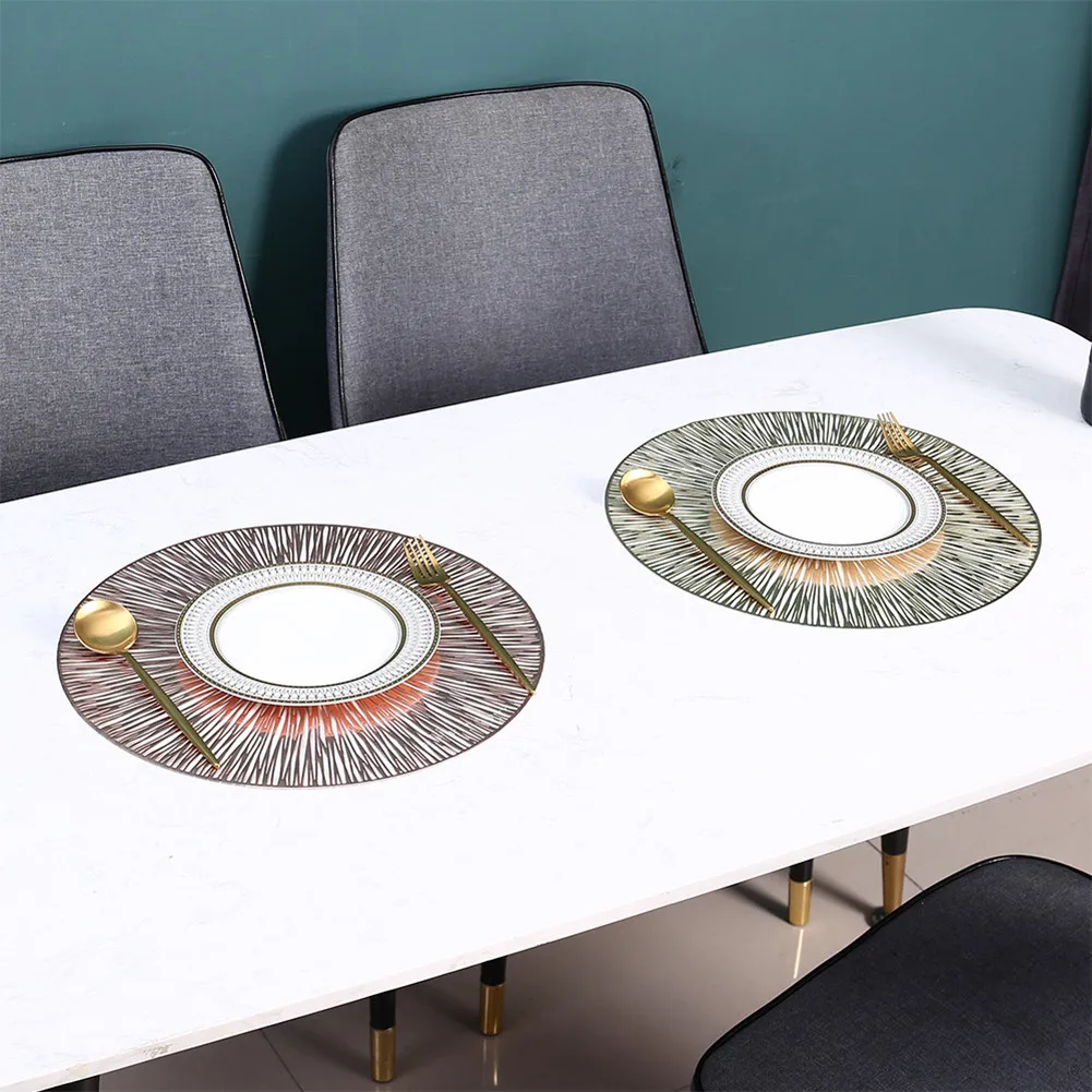 

6Pcs Round Dining Pad Decorative Dining Pad PVC Heat-resistant Dining Table Pad Dining Table Bowl Household Christmas Decoration
