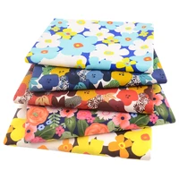 booksew bright flower printed organic cotton material twill fabric for sewing women dress kids cloths quilting by the per meter