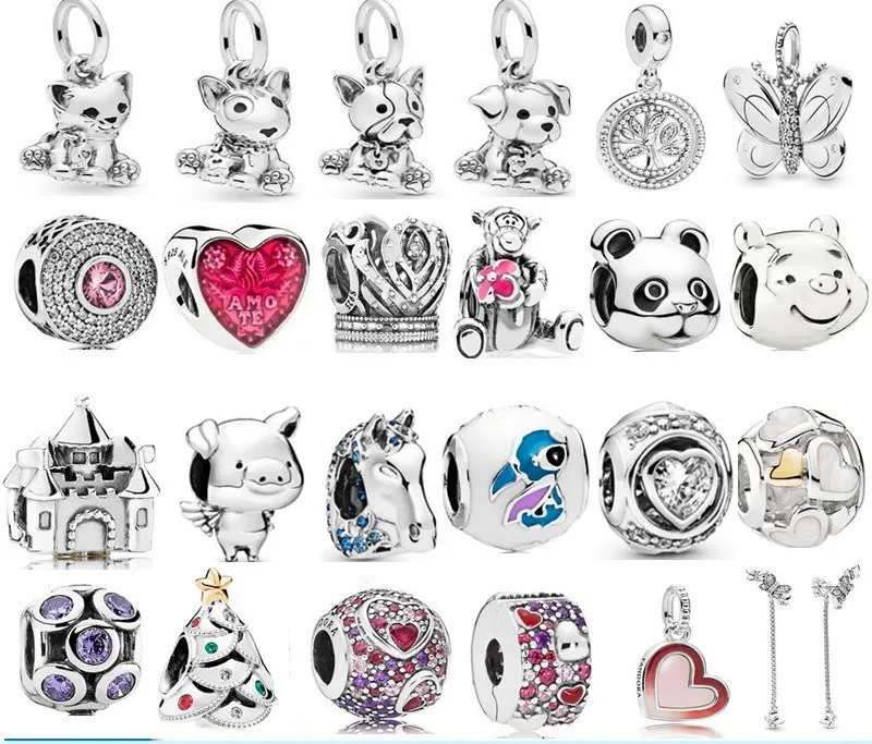 Новый стерлингового серебра браслет женский Николь небольшой в виде медведя из