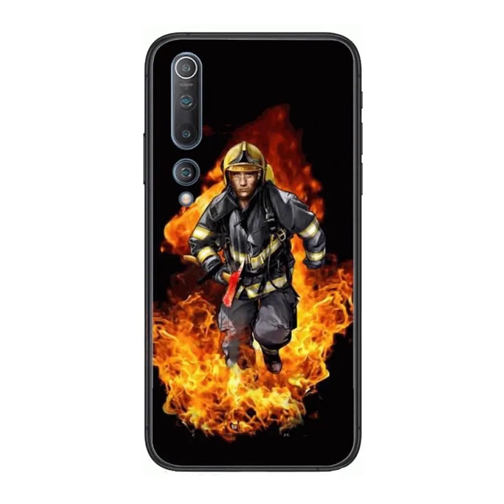 

Firefighter Heroes Fireman Phone Case For xiaomi mi11 5g 10 liti Ultra 9Pro SE 3 8 Note Anime Black Cover Silicone Back Pretty t