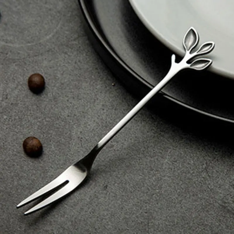 

Leaf Shape Stainless Steel Coffee Spoon Teaspoon Dessert Soup Scoop Ice Cream Mini Spoons Tableware Coffee Scoops Dropshipping