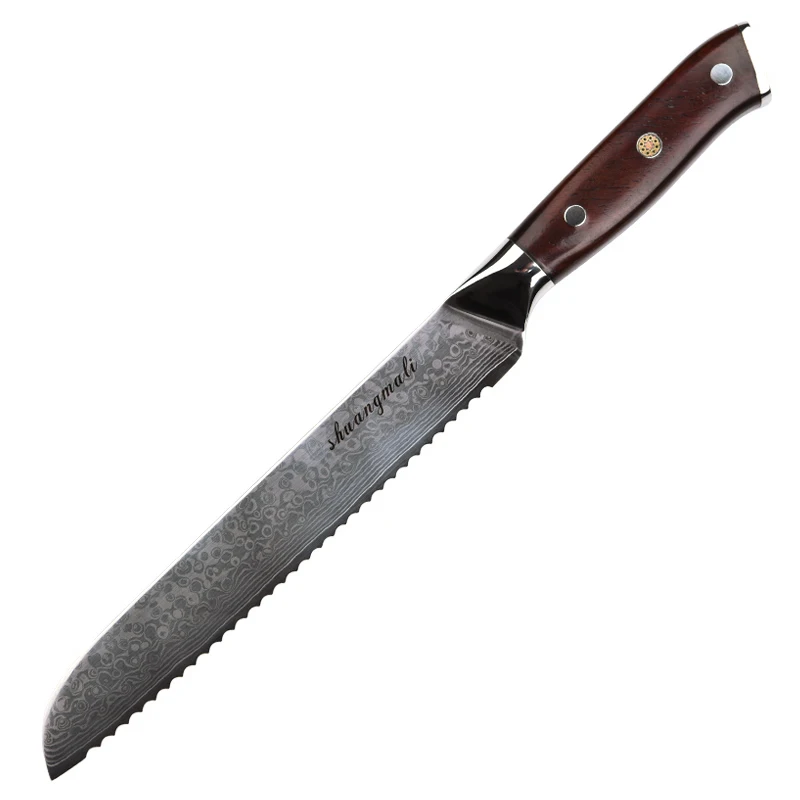 Кухонный нож для хлеба из дамасской стали 8 дюймов поварские ножи зубчатый резак