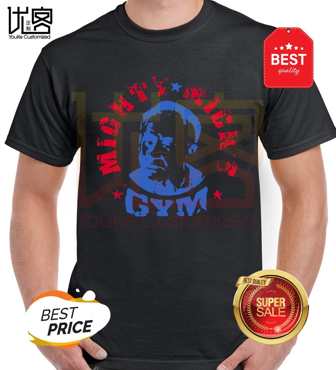 Мужская и женская Облегающая рубашка Rocky MGM Mighty Mick's GymER 100% хлопок футболка с