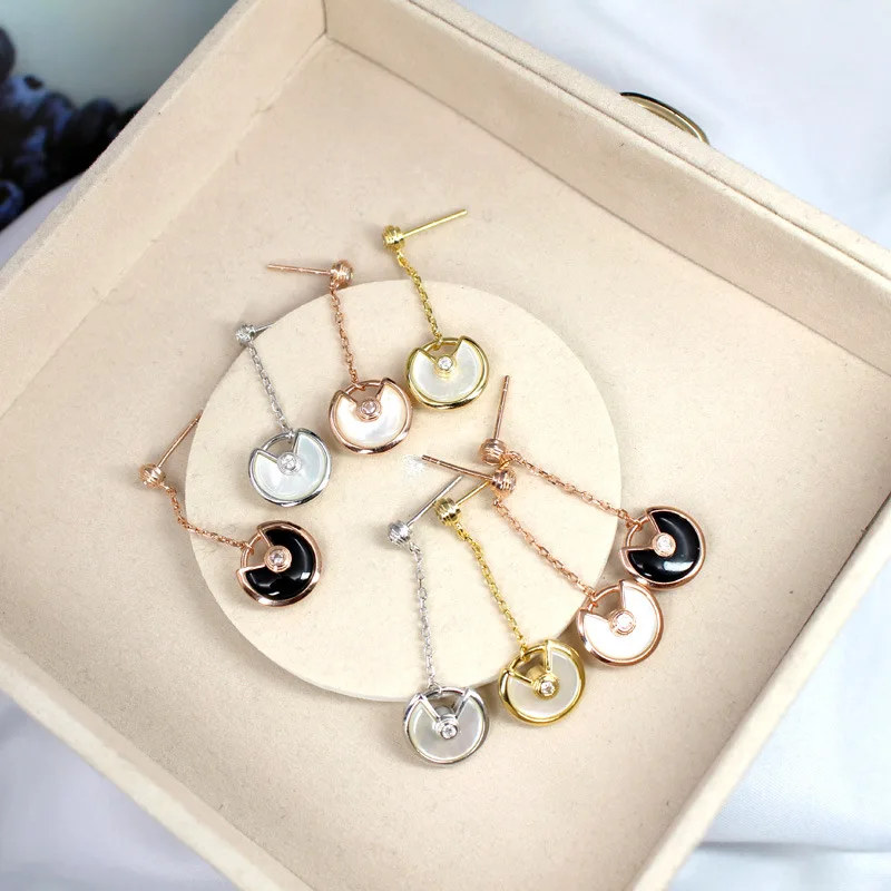 Лидер продаж брендовые ювелирные изделия Круглые дисковые амулетные серьги