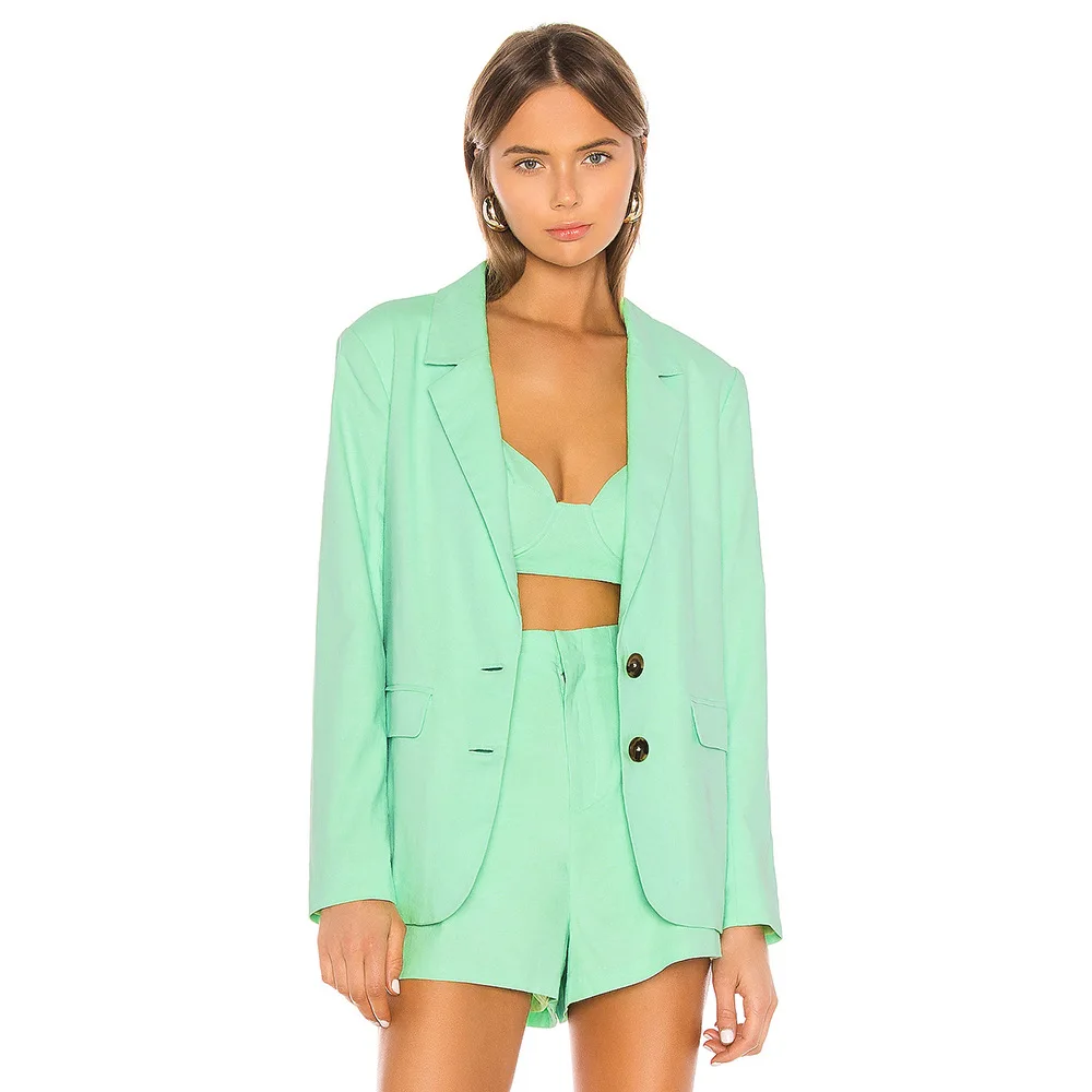 Женский костюм Блейзер шорты комплект одежды пиджак и элегантный из двух