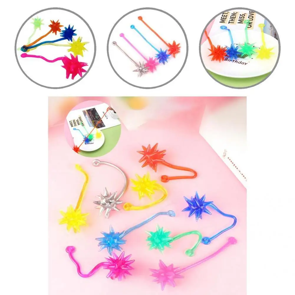 

Toddler Gift 5Pcs Fashional Sticky Meteor Hammer Toys Vibrant Color Kids Stretchy Toy Fadeless for School