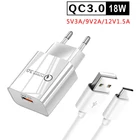 Зарядное устройство USB 18 Вт для Samsung M32 M12 M21 A22 A32 A52 A72 A12