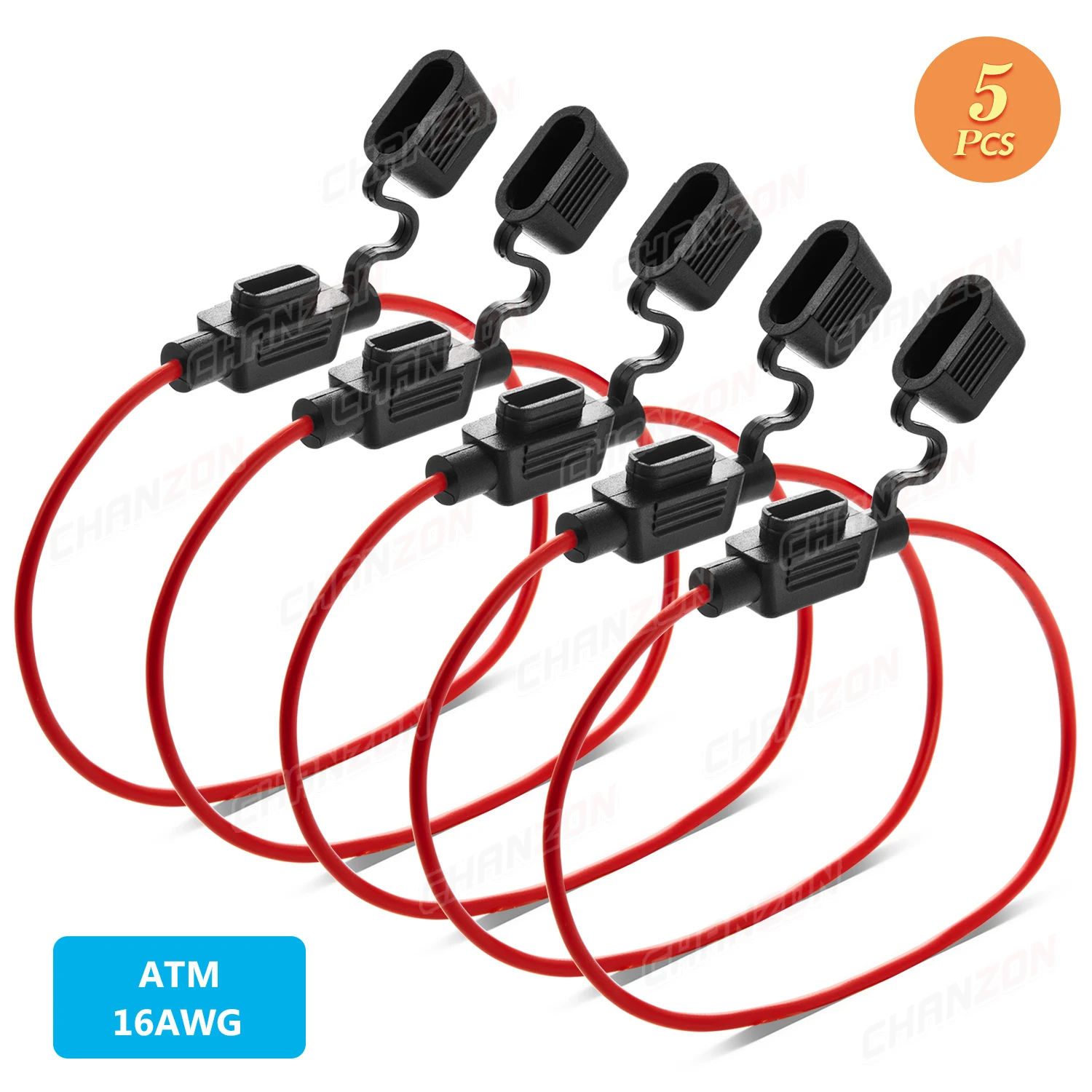 5pcs Auto Car Blade Inline Type ATM Mini Fuse Waterproof Holder Case Motor Tap Blow Blo 12V 32V 16 AWG Wire Cutoff Switch Socket images - 1