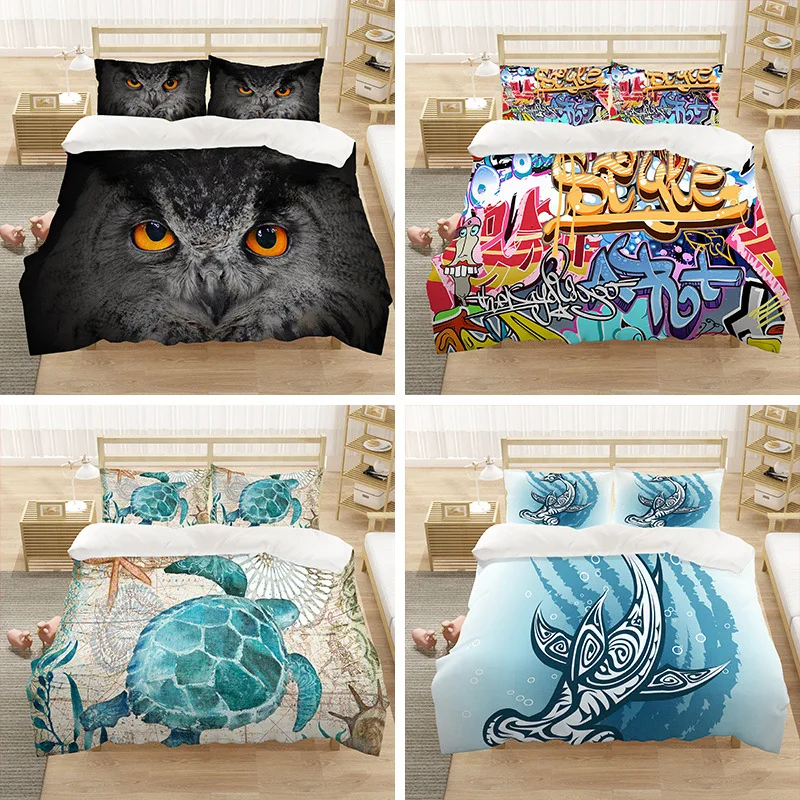 

Sea turtle Pattern Bedding Multi-size Sheet Duvet Cover Pillowcase Single Piece Bedding Single Person Double Quilt Cover 3PC Set