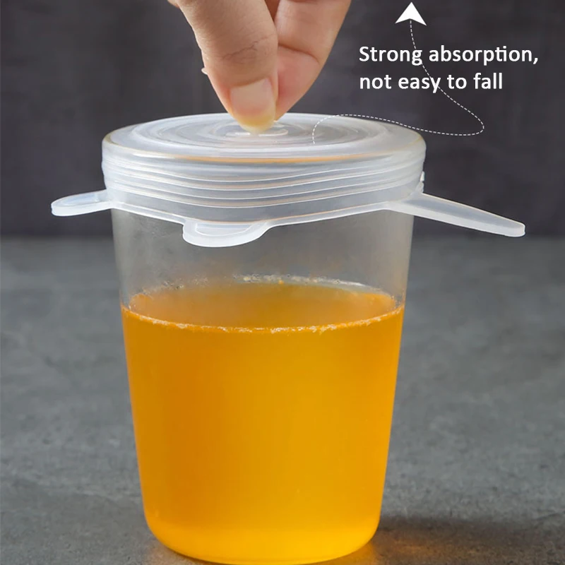 6 шт./партия Пищевая силиконовая крышка универсальные силиконовые крышки для