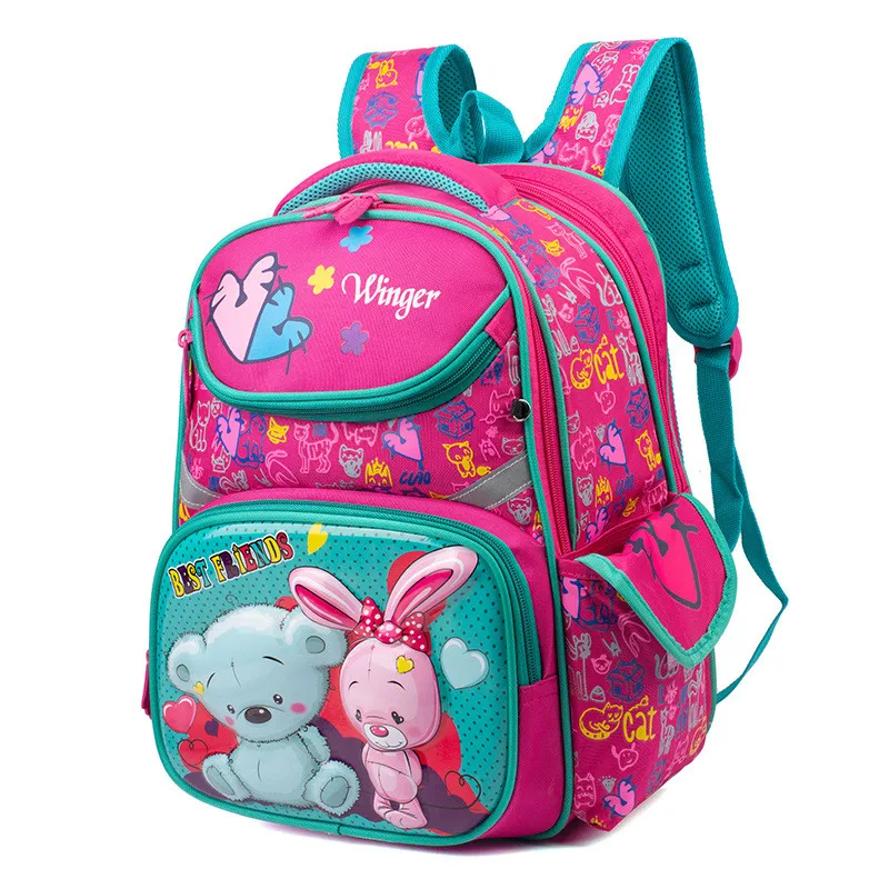 Брендовая детская ортопедическая Водонепроницаемая школьная сумка для мальчиков, сумка-сетчел для книг, рюкзак для девочек начальной школ...