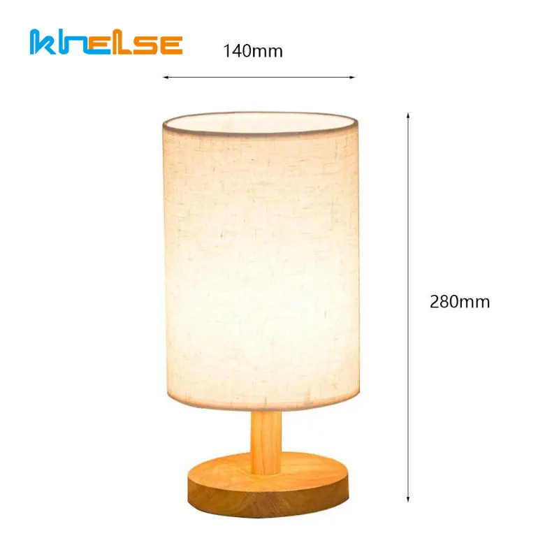 Крытый E27 прикроватный светильник с затемнением современный деревянный тканевый