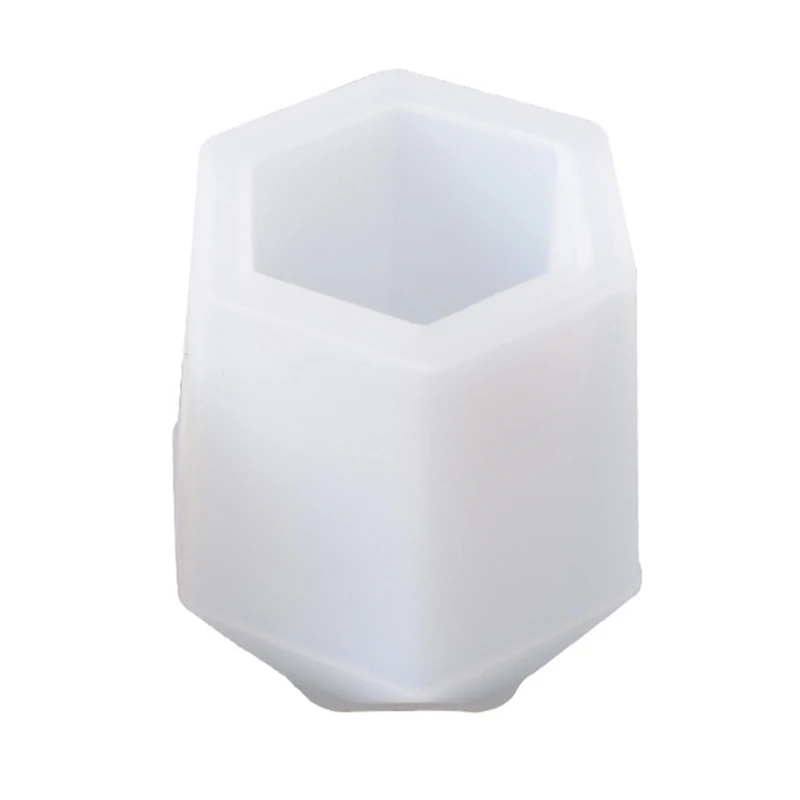 

Crystal Epoxy Resin Mold Hexagon Pen Holder Silicone Mould DIY Container Tool
