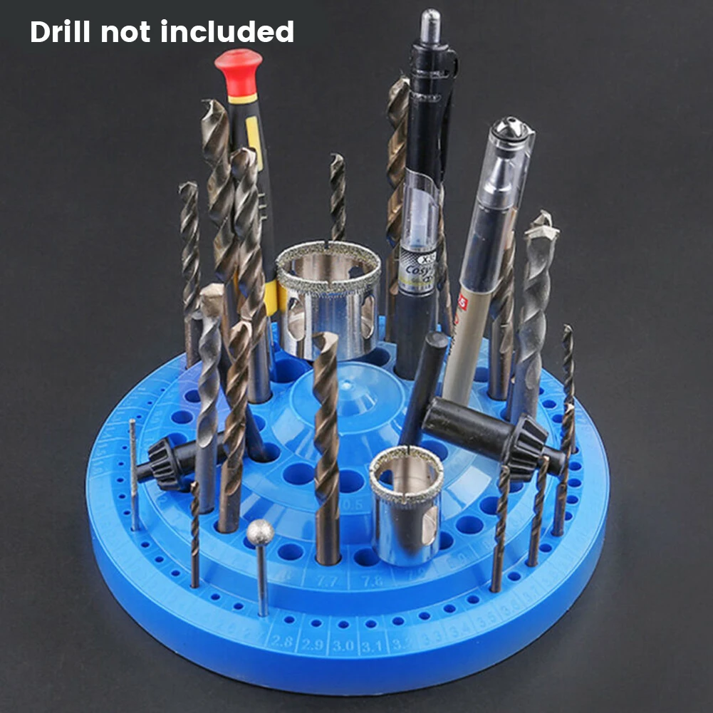 

Charm Drill Bit Storage Case 100 Holes Organizer Stand Box Round Shape Tool Accessories