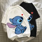 Женская летняя футболка с коротким рукавом, с мультяшным принтом