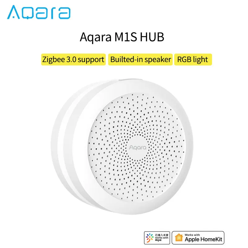 

Блок управления умным домом Aqara Gateway M1S Aqara Hub zigbee 3,0, работает с приложением apple homekit, дистанционным управлением через Wi-Fi Zigbee