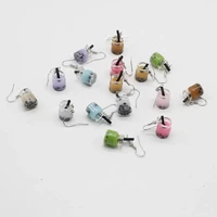 new simulation fun tea cup drink bottle earrings cute harajuku style small fresh summer earrings earrings