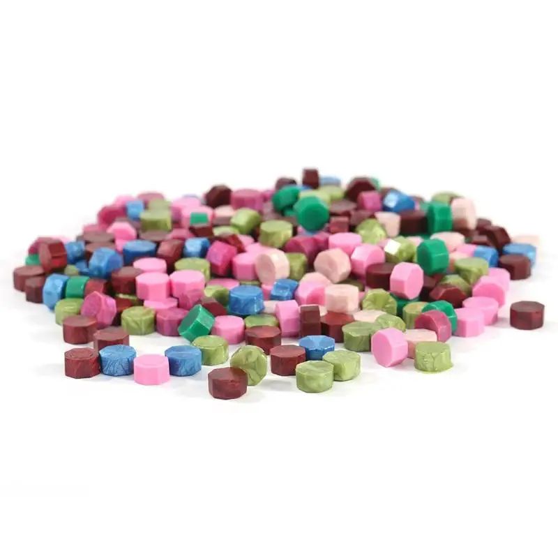 100Pcs Bead I 100 шт Ретро Восьмиугольные штамповочные восковые бусины печать, штемпели для конвертов документов свадебные приглашения декоративные поставки - Цвет: 100Pcs Bead I