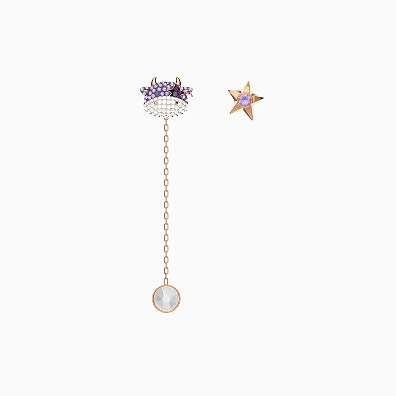 

2021 Fashion Jewelry SWA New Mavericks Set Rose Gold Charming Violet Calf Decoration Women's Luxury and Romance Jewelry Gift