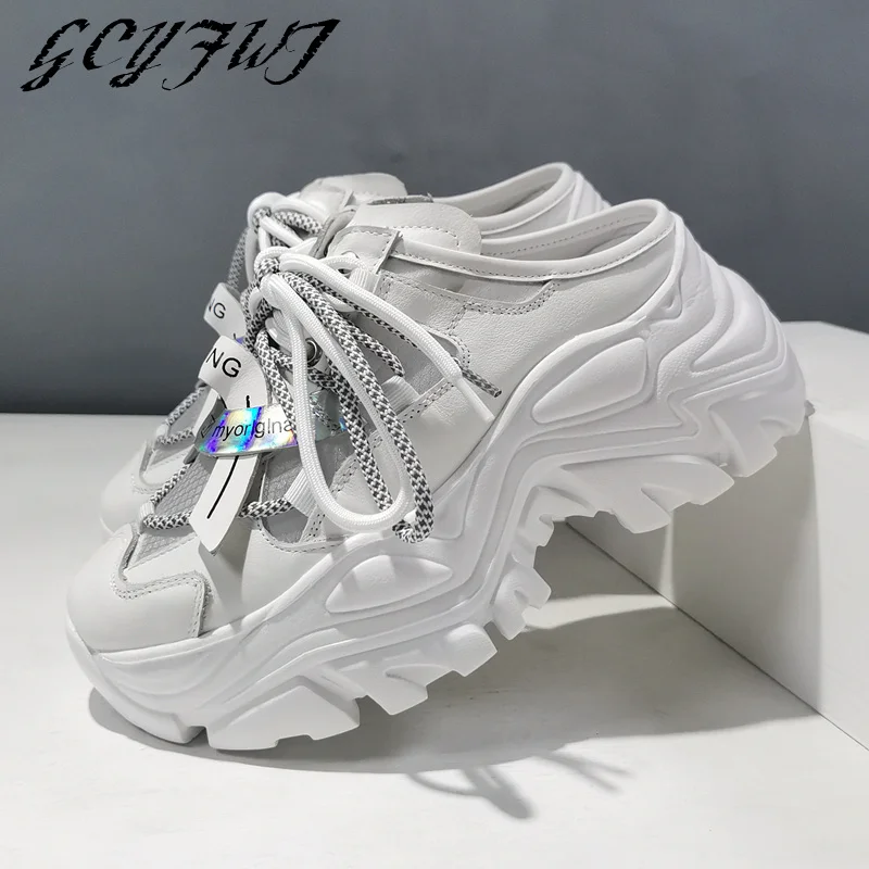 

Женские шлепанцы со шнуровкой и круглым носком, обувь ручной работы на толстой подошве для девушек, высококачественные уличные амортизирую...