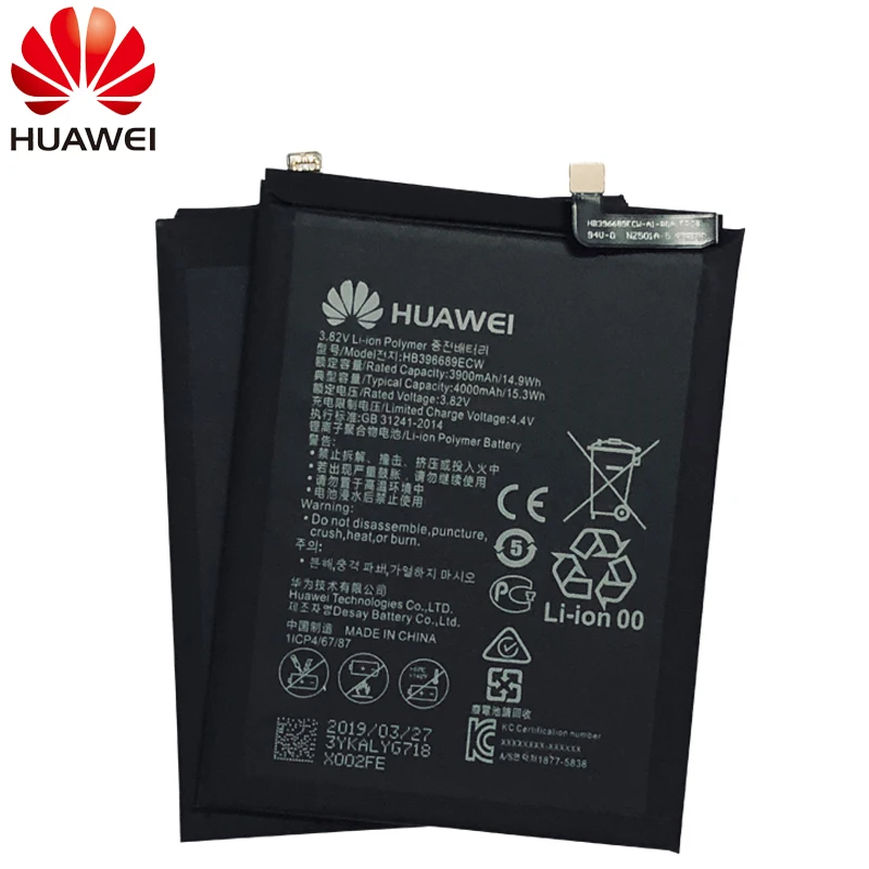 Мазь Хуа Вэй телефон Батарея HB396689ECW 3900 ма-ч для huawei Коврики 9/Коврики 9 Pro Honor 8C/Y7 Pro Y9 Enjoy 7 Plus