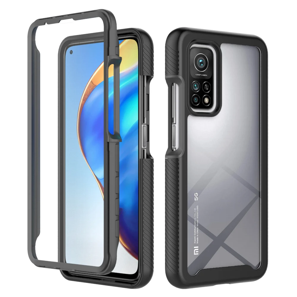 

360 Three in one Rugged Armor Heavy Anti Fall Phone Case For Xiaomi Redmi 10T K30S PRO PET Transparent Protective Film PC Cover