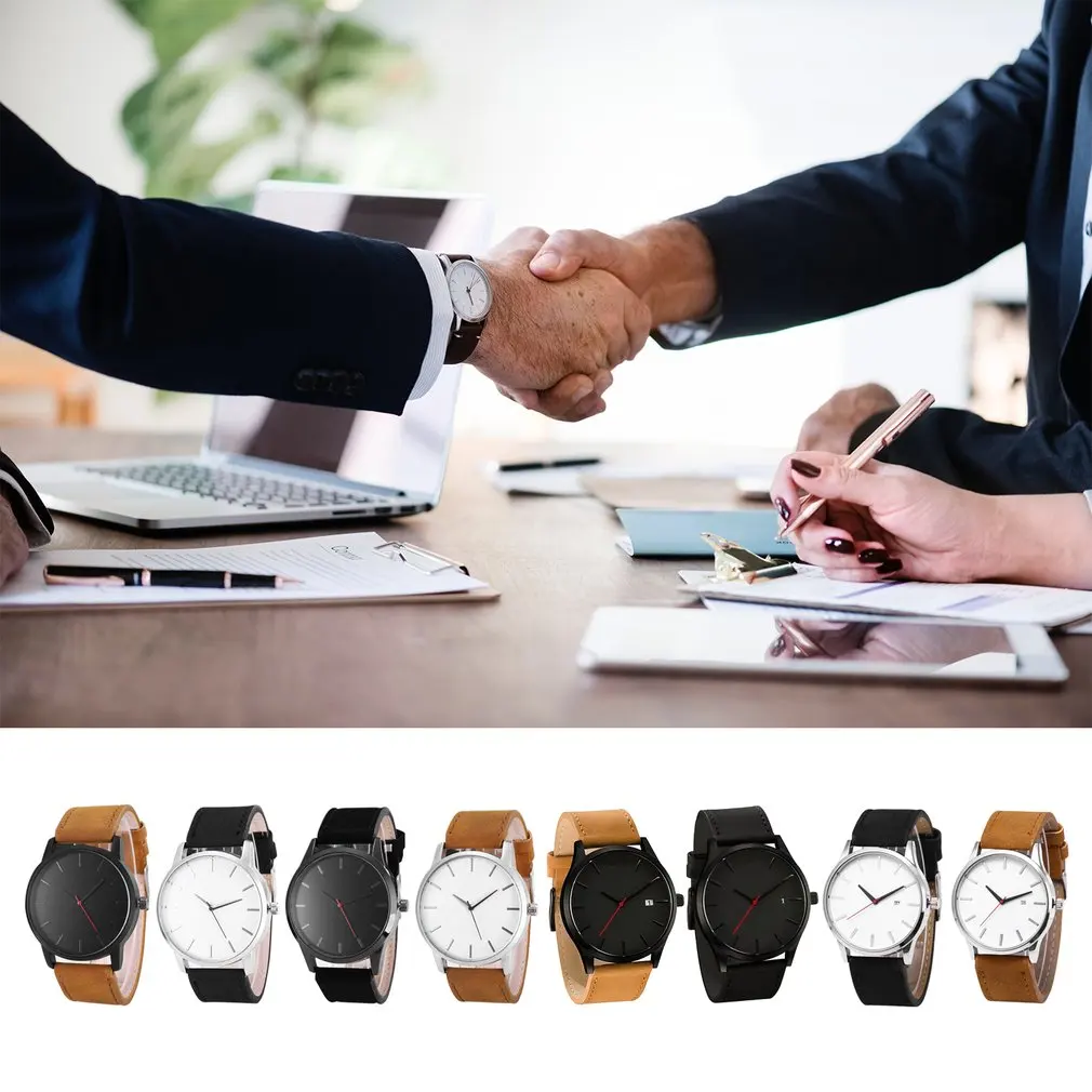 

Couple Watch Big Dial Men's Calendar Fashion Simple Business Quartz Matte Belt Watch Women's Clock Bracelet Gifts