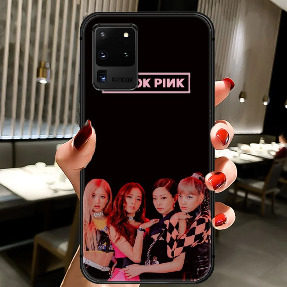 

Black Pink Korea Kpop Girl Phone Case Cover Hull For Samsung Galaxy S 6 7 8 9 10 e 20 Edge Uitra Note 8 9 10 Plus black Etui