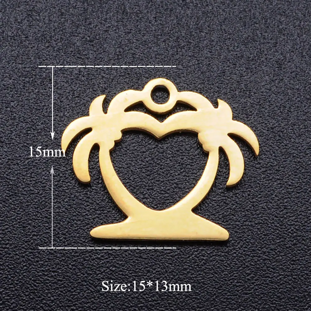 5 шт./лот Кокосовая пальма из нержавеющей стали самодельные подвески оптом никогда не ржавеют высоко полированная темная фабричная распродажа.