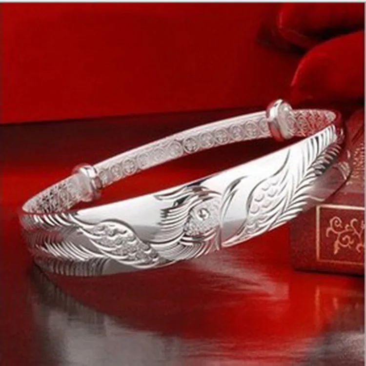 New Trendy Exquisite 925 Sterling Silver Jewelry Bird Phoenix Animal Bangles Bracelets for Woman Mother's Day Gifts | Украшения и