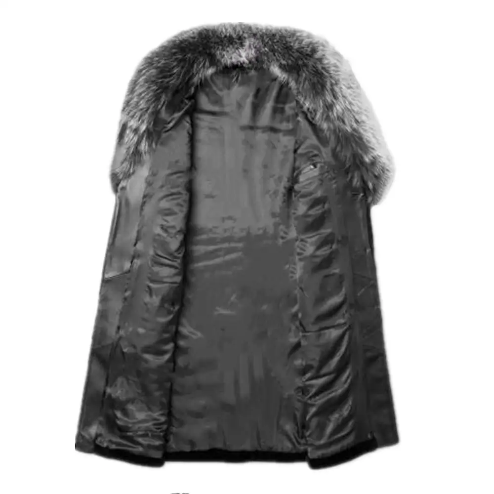 Новая мужская зимняя толстая меховая куртка пальто с длинным рукавом из