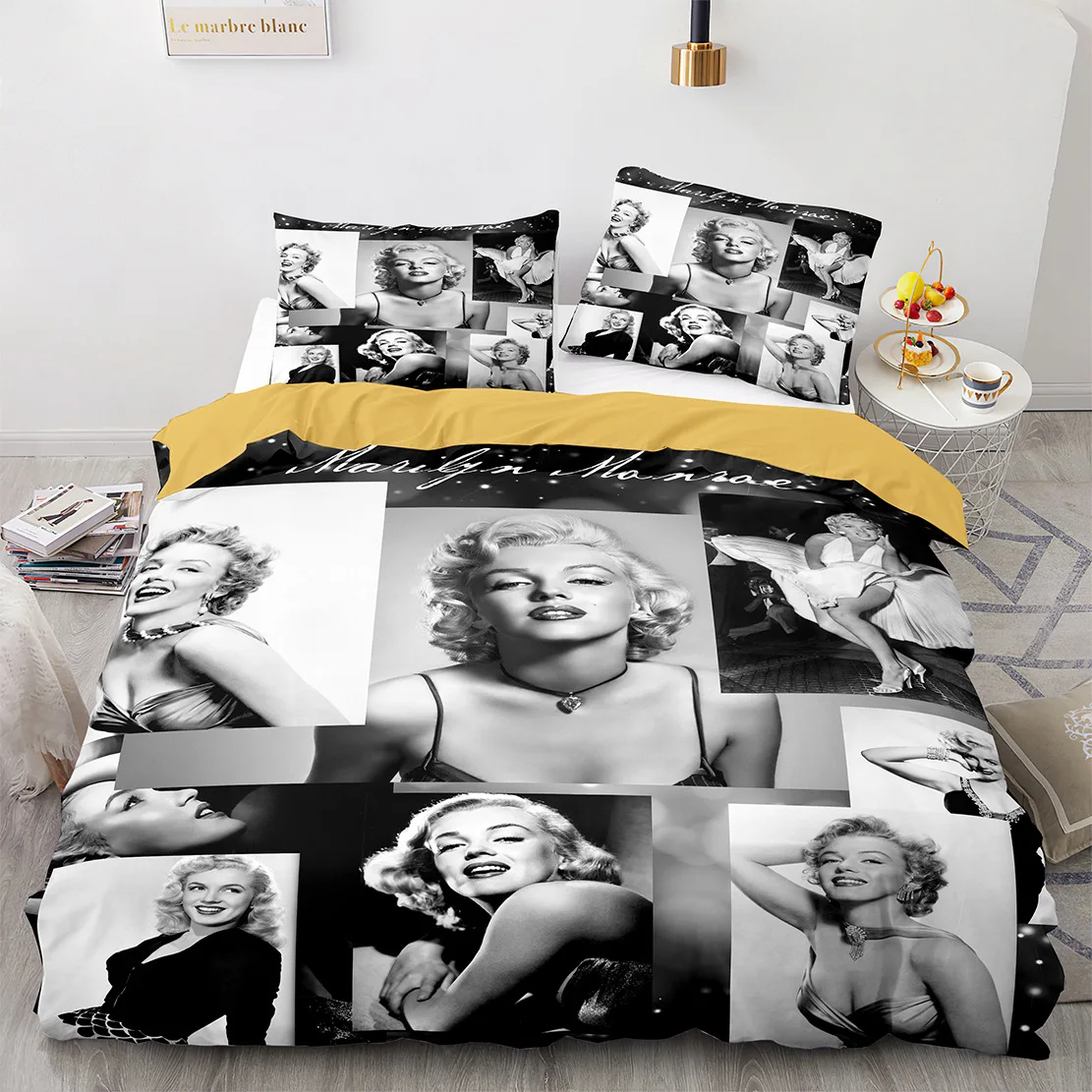 

Marilyn Monroe Duvet Cover Printing Quilt Cover Polyester Bedding Set Queen King Size Comforter Cover Single Double Bedclothes