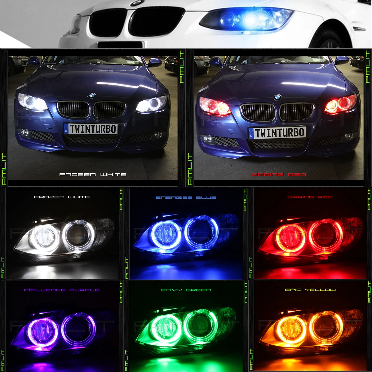 Для BMW Ангел глаз автомобильных фар Светодиодный на тросах H8 лампы для 120 320 350 330 520