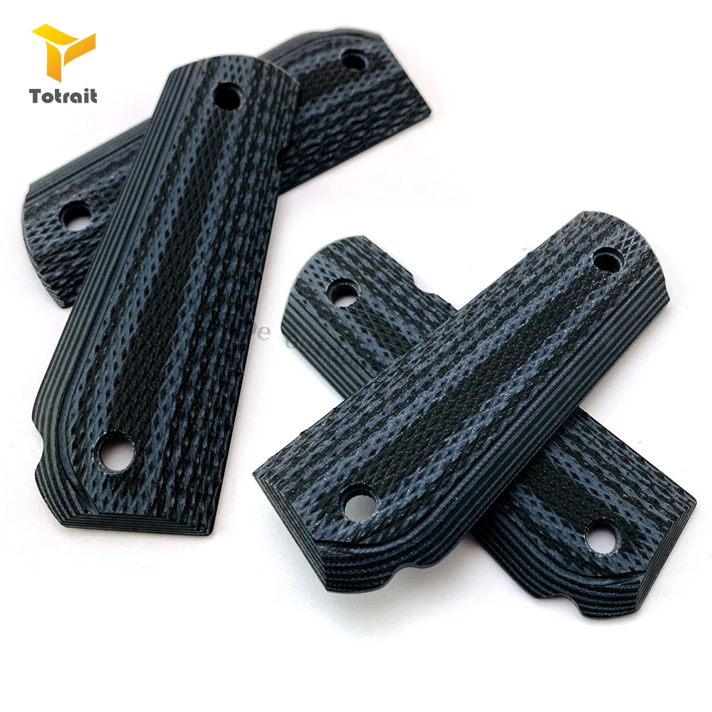 

TOtrait 1 Pair G10 Anti-slip Hand Grips Patch Material Durable DIY Handle Scales Blank Slabs For 1911 Models
