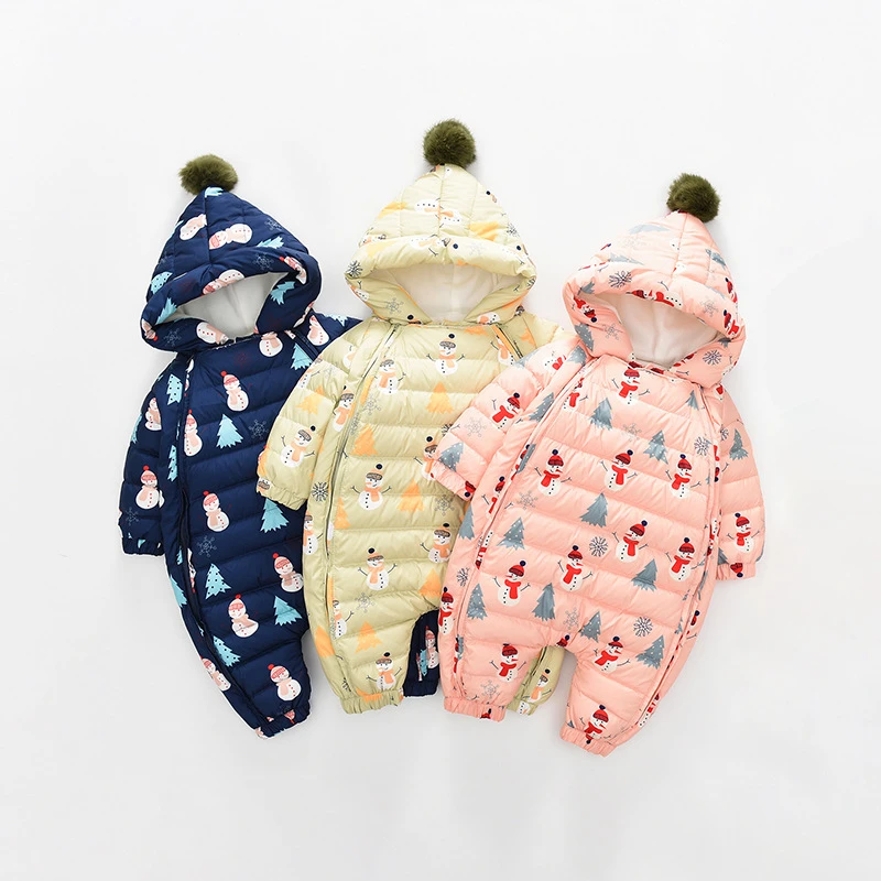 Зимние детские комбинезоны осенний теплый комбинезон для маленьких мальчиков и