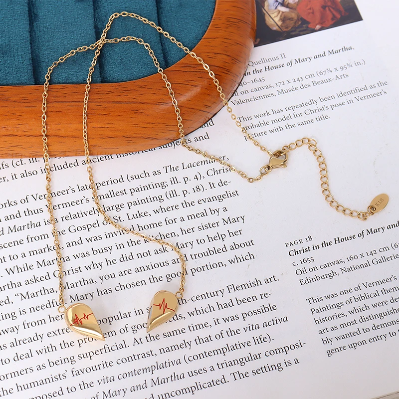 Ожерелье женское из нержавеющей стали с подвеской в виде сердца BSP024 | Украшения и