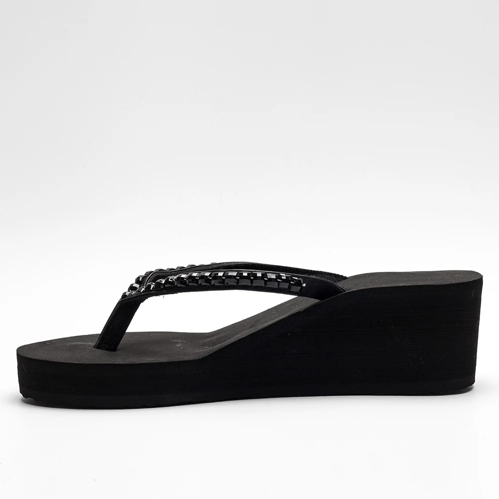 Женские шлепанцы на танкетке сандалии высоком каблуке Нескользящие платформе