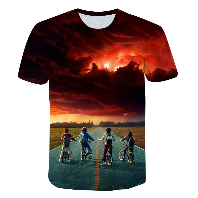 

Stranger Things 3D Children's Clothing 2021 Summer Clothes For Teens Short Sleeve T-shirts for girls anime poleras child boys
