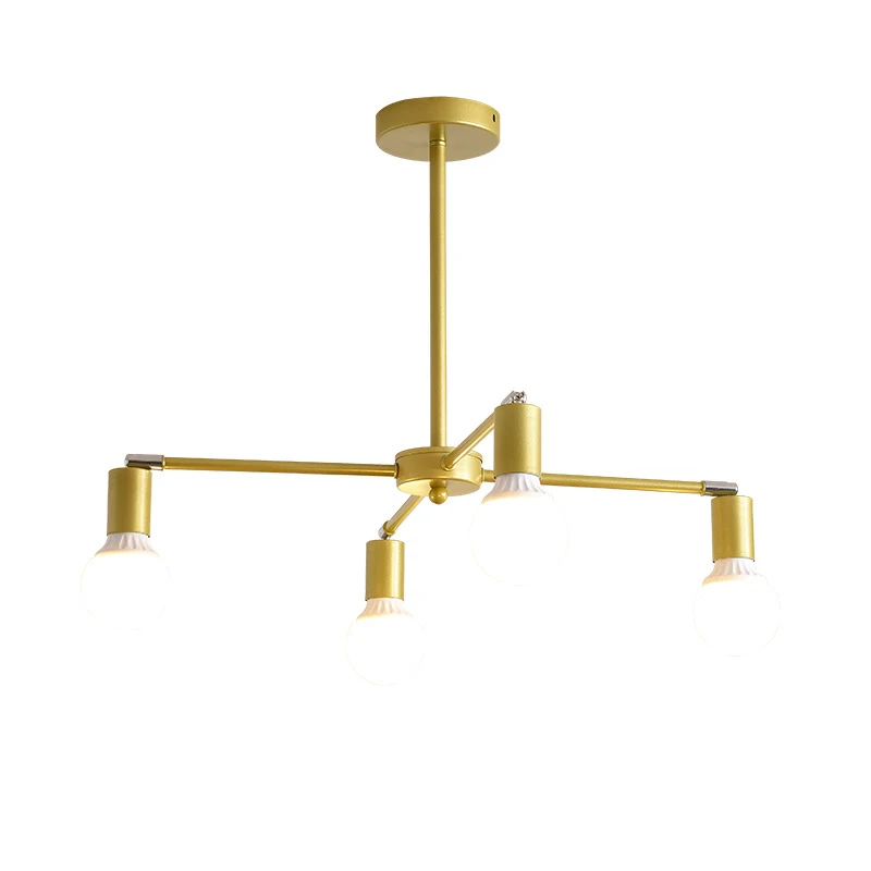 

Modern Nordic Chandeliers Gold LED Chandeliers Bedroom Lamp Home Lighting Rotate Guest Kitchen Living Room 3/4/6/8 Head Lights