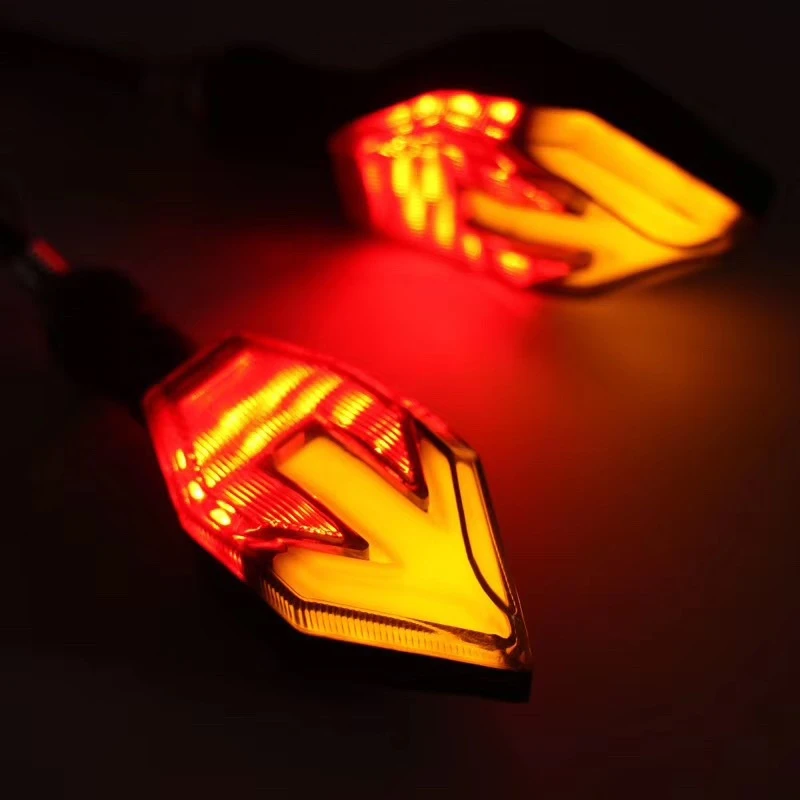 Motorcycle Turn Signal Lamp 12V Led Moto Light Blinker Flowing Water Flashing Lights M10 Screw Motos Universal |