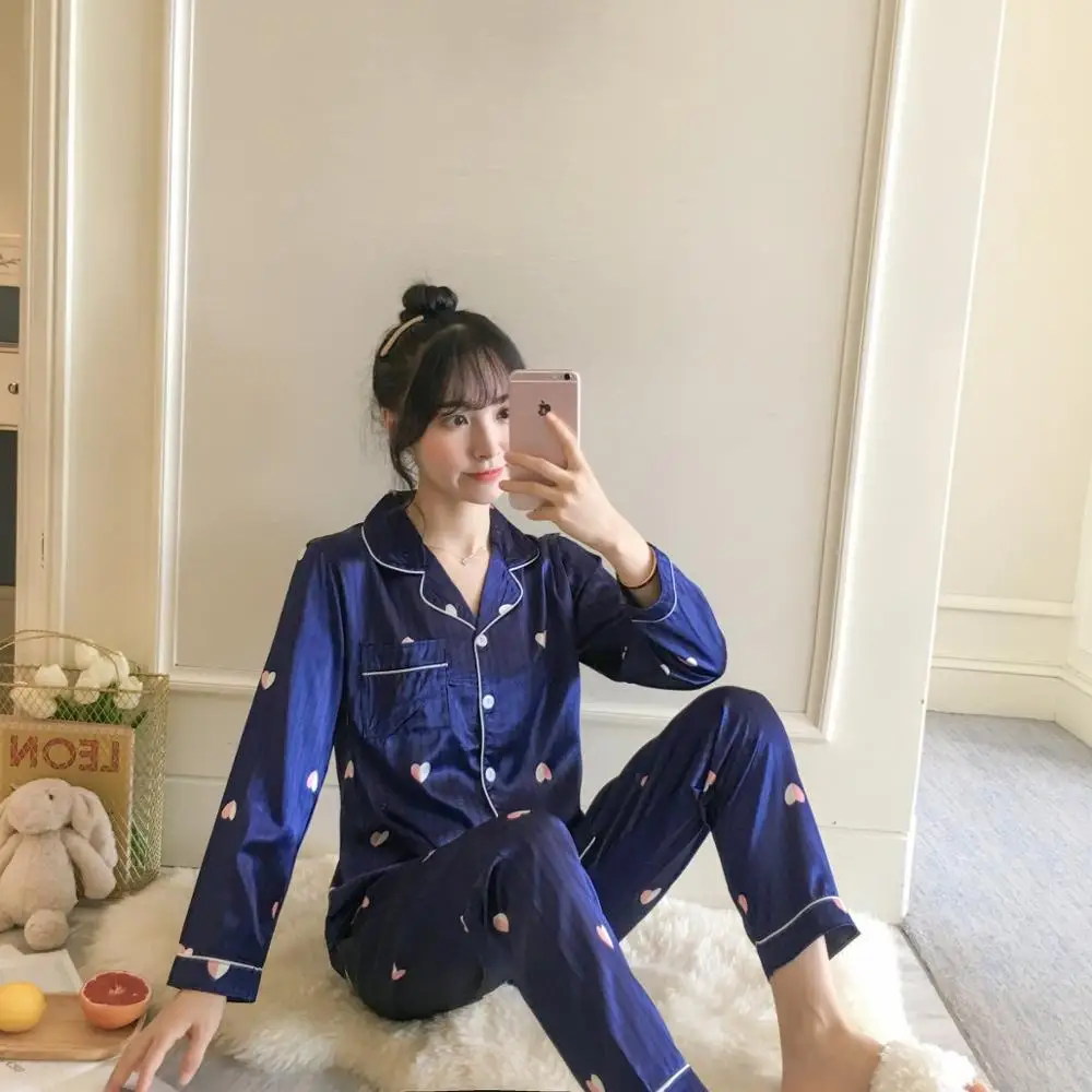 Весна Осень 2020 женские пижамные комплекты с цветочным принтом модные роскошные
