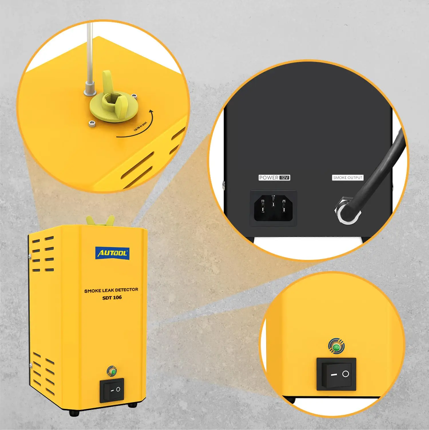 

AUTOOL SDT106 Car Smoke Leak Detector Pipeline Detector Leakage Locator Diagnostic For Automotive Pipe EVAP Diagnostic Inspect