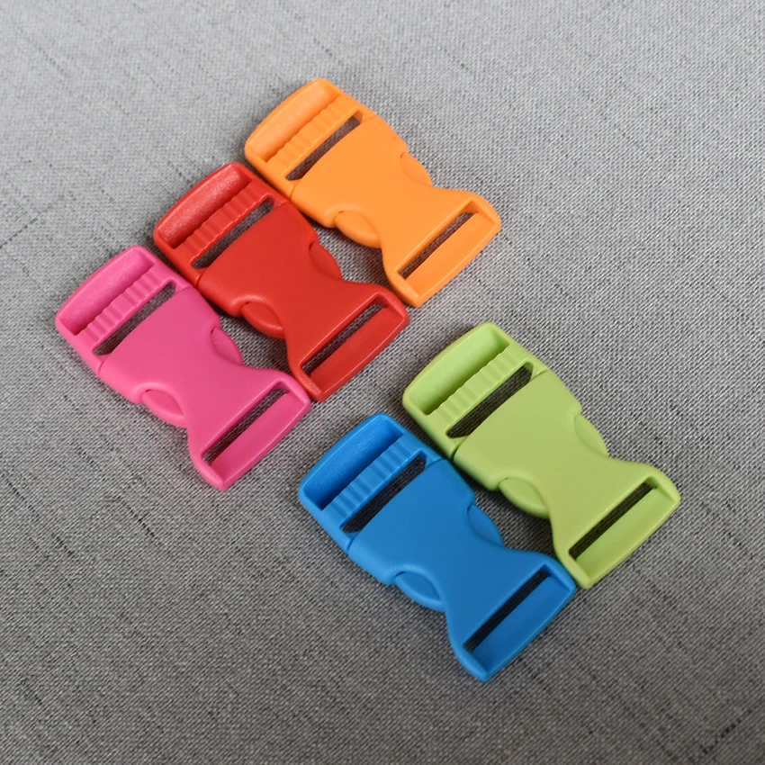 

50 Pcs/Lot 25mm Colourful Plastic Release Buckle Strap For Bag Dog Collar Necklace Bracelet Paracord Sewing Accessory